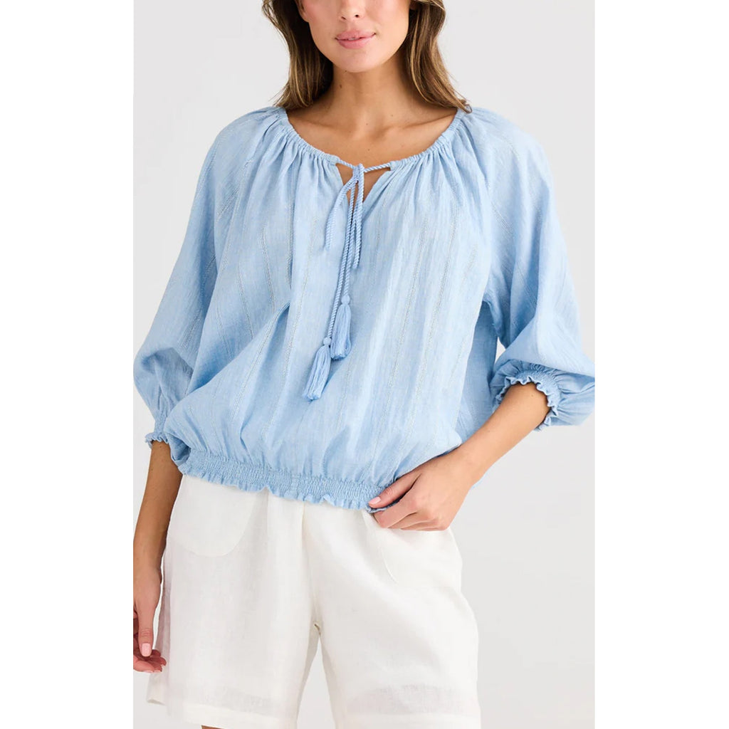 Top Seaside - Blue Self Stripe