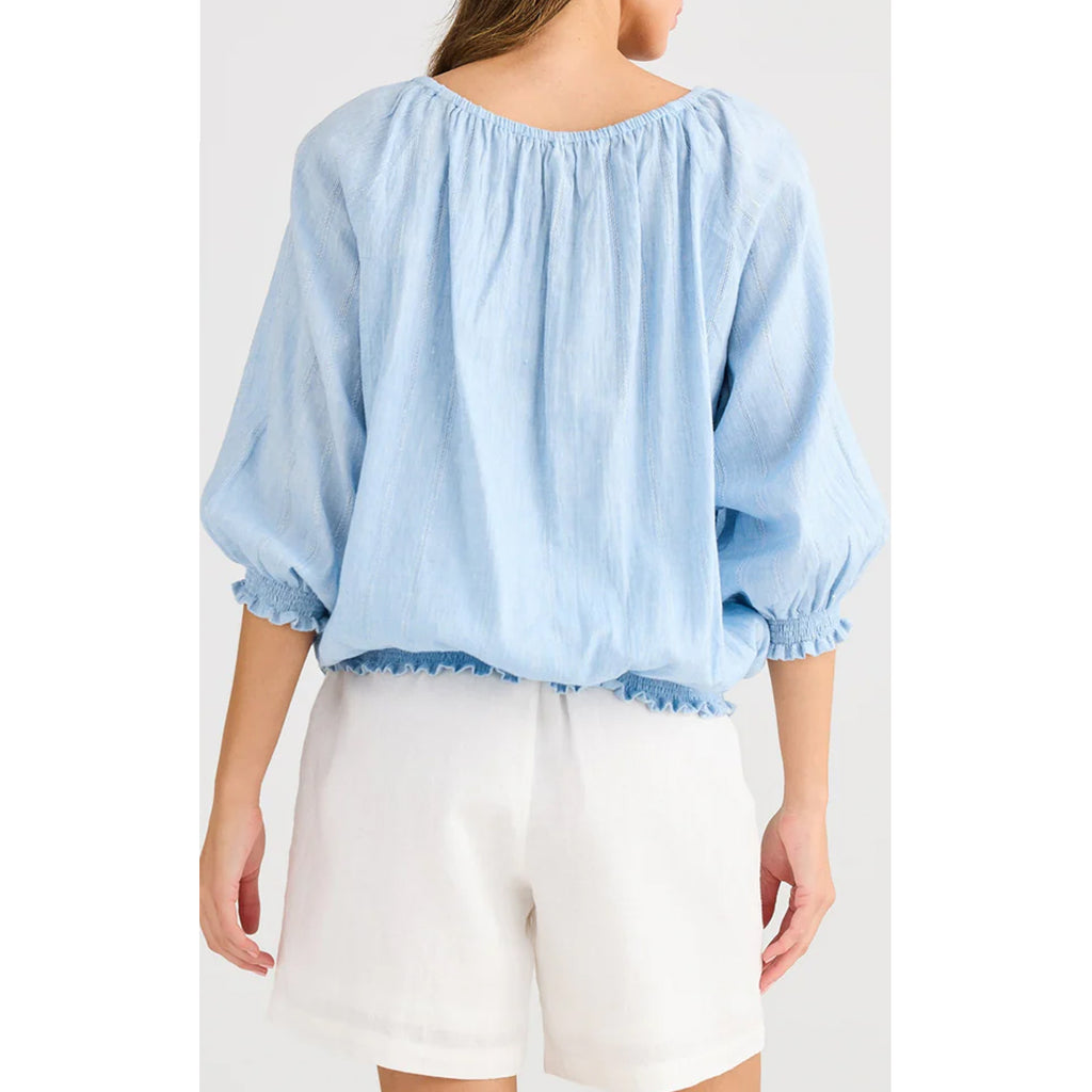 Top Seaside - Blue Self Stripe
