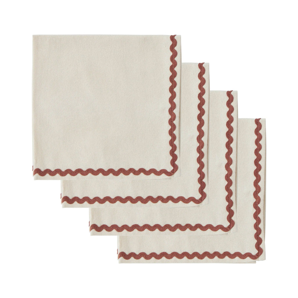 Napkin Set 4 Orla - Ivory & Russet