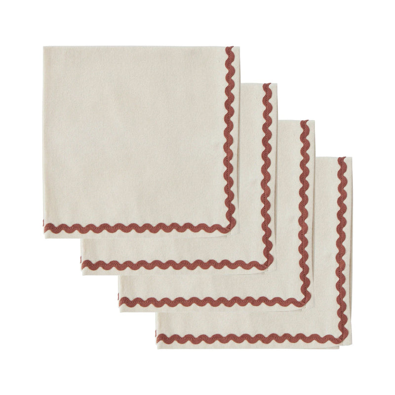 Napkin Set 4 Orla - Ivory & Russet
