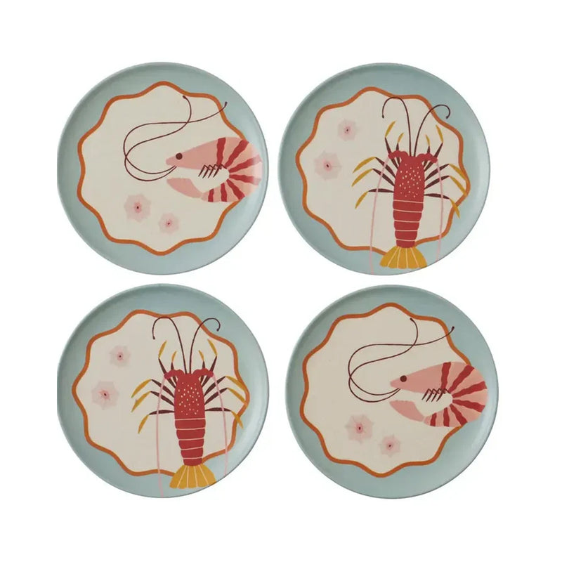 Plate Set 4 Shack S/4 Bamboo Fibre