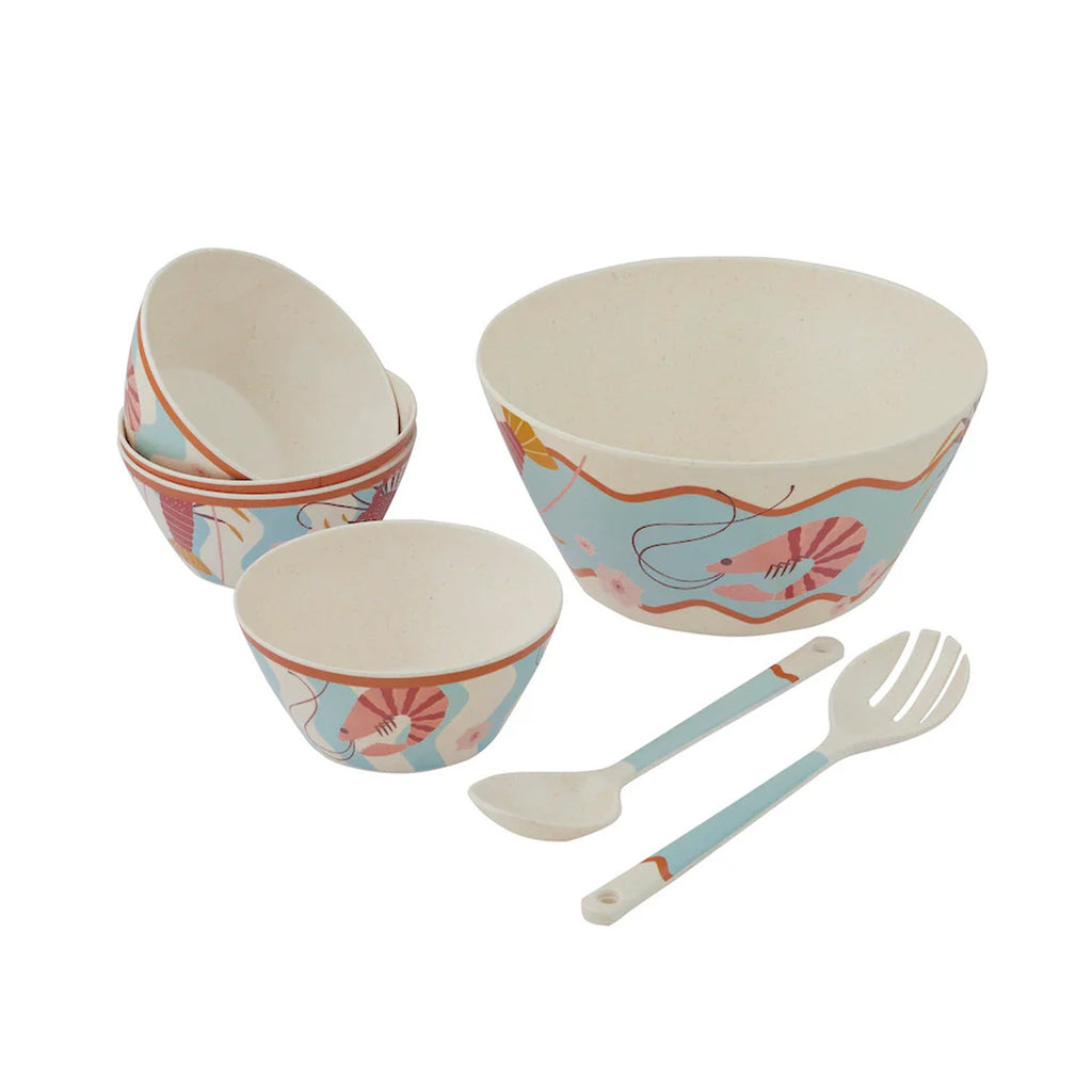 Salad Set Shack 7pc Bamboo Fibre