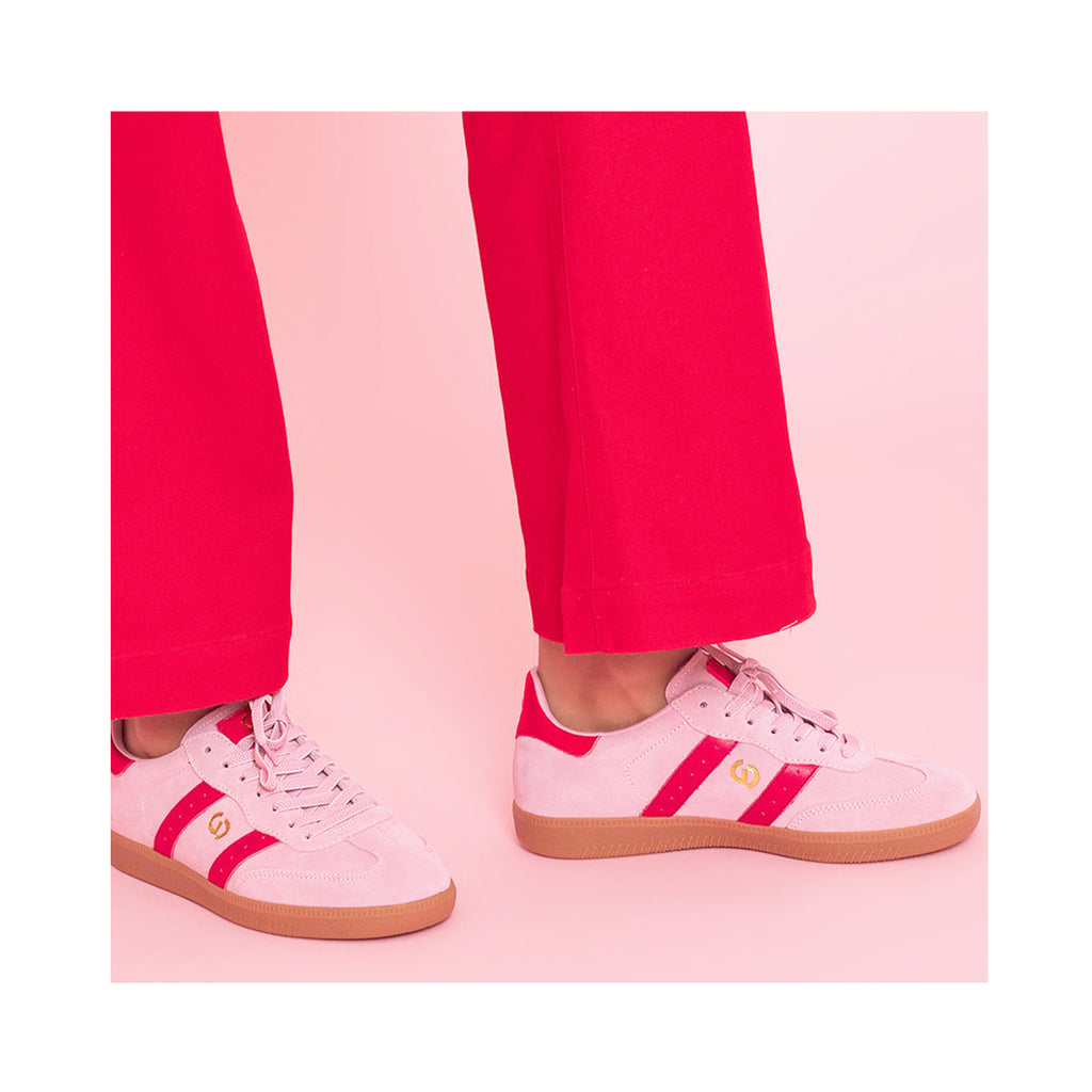 Shoe Parallel Trainer - Pink & Red Suede