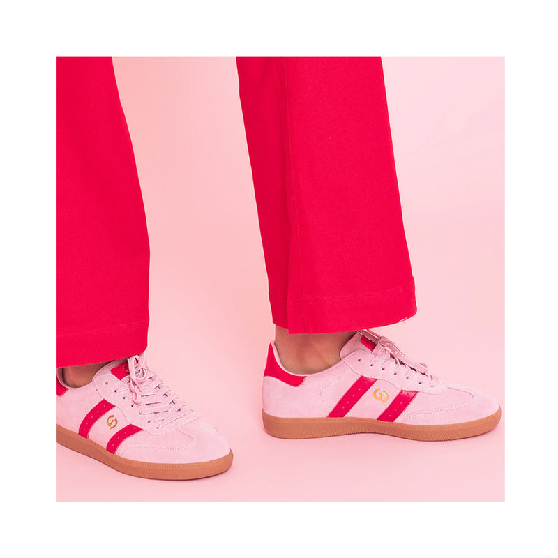 Shoe Parallel Trainer - Pink & Red Suede