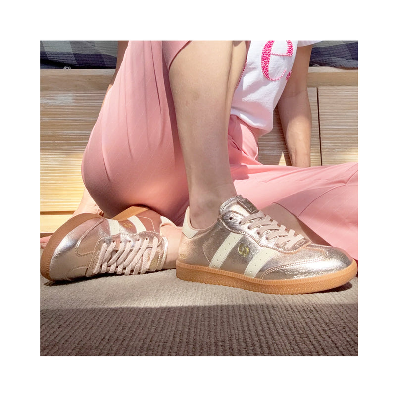 Shoe Parallel Trainer - Rose Gold & Ivory Metallic