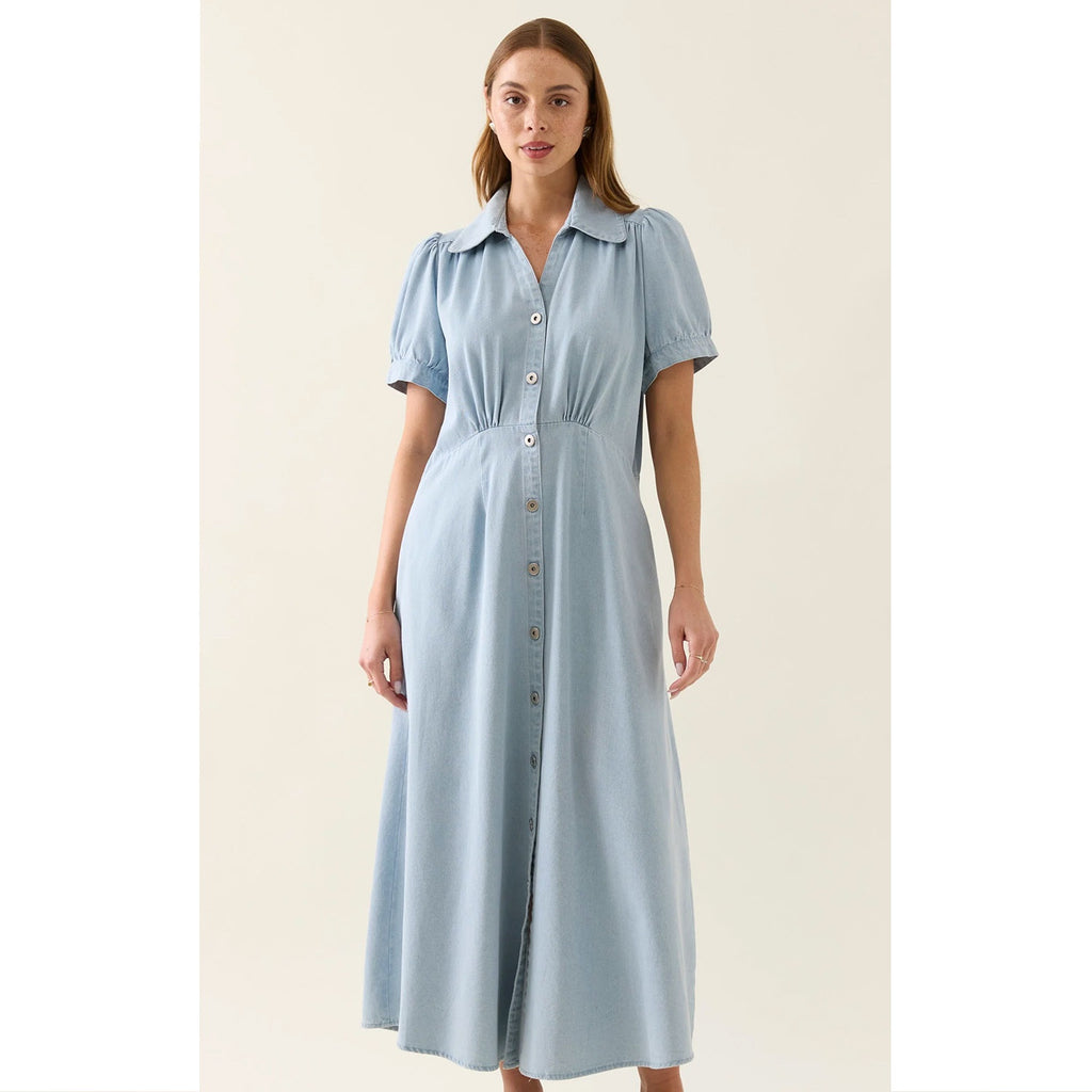 Dress Sofie Denim Maxi - Sky