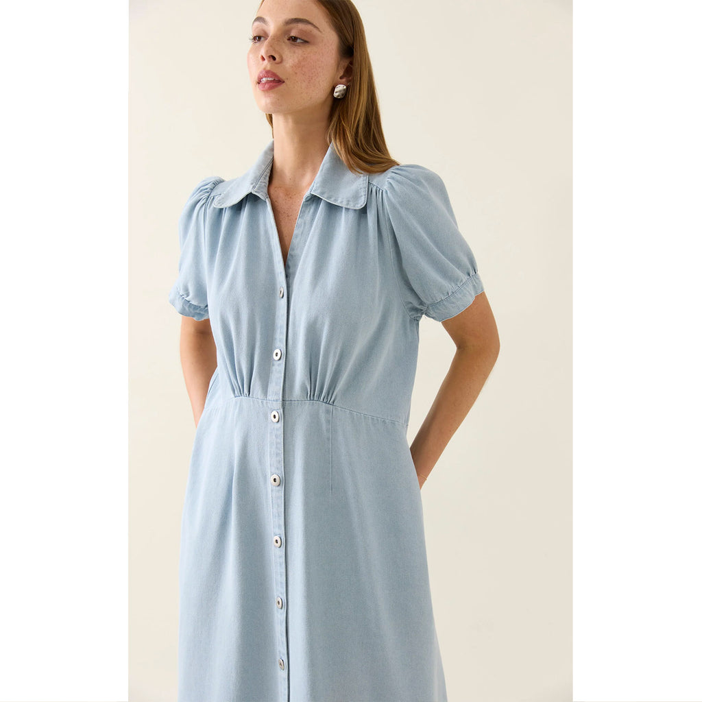 Dress Sofie Denim Maxi - Sky