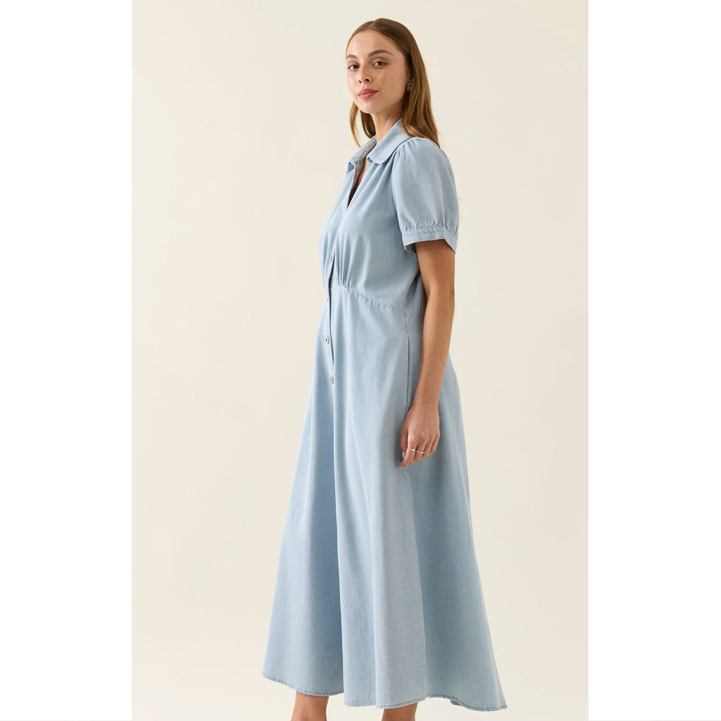 Dress Sofie Denim Maxi - Sky