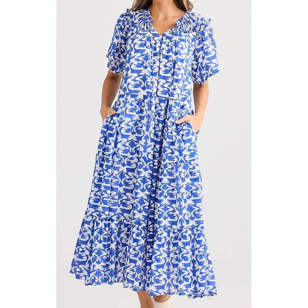 Dress Soliel Midi - Tile Print