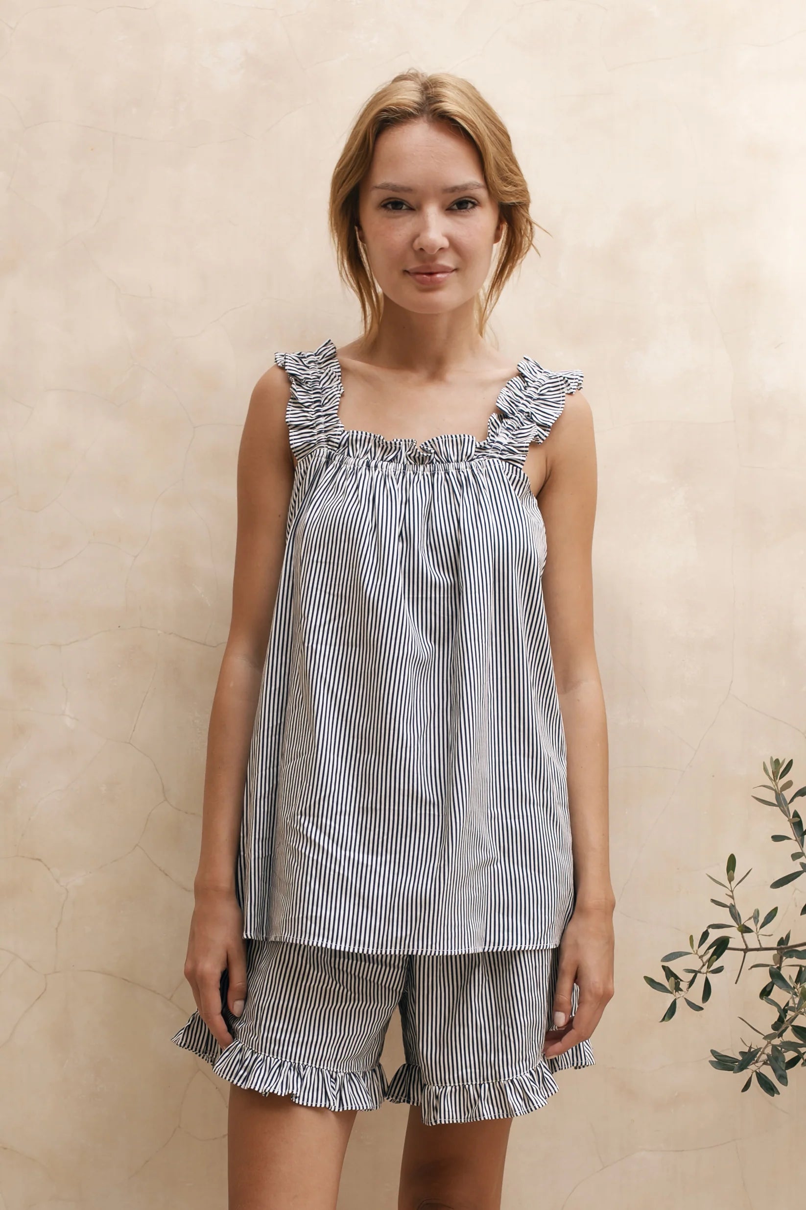 Lounge Set Stella - Navy Pinstripe