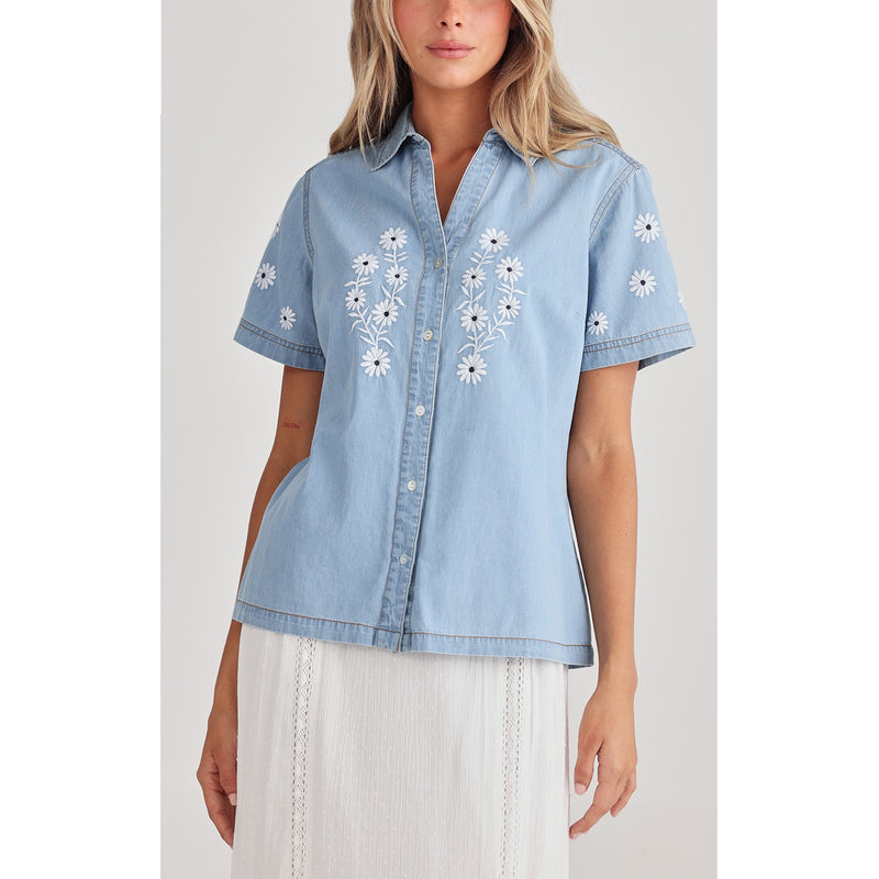 Top Cece Denim Shirt - Light denim