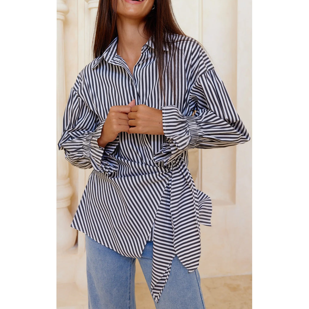 Top Taulah Stripe Shirt - Black