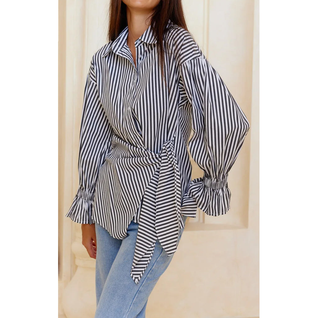 Top Taulah Stripe Shirt - Black