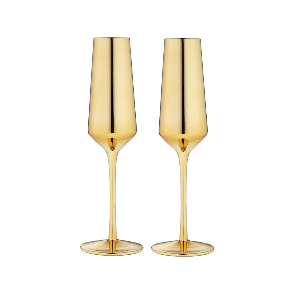 Champagne Glass 2pk Aurora - Gold