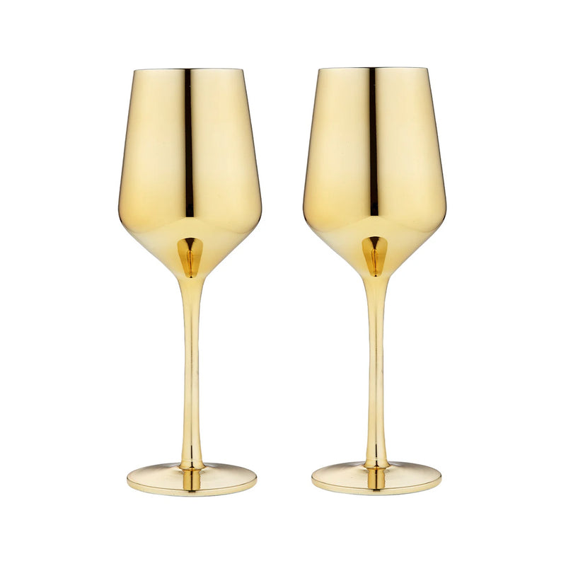 Wine Glass 2pk Aurora - Gold