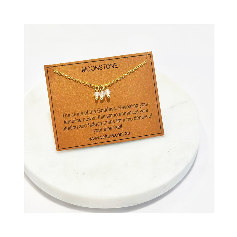 Necklace Golden Age Birthstone June - Moonstone