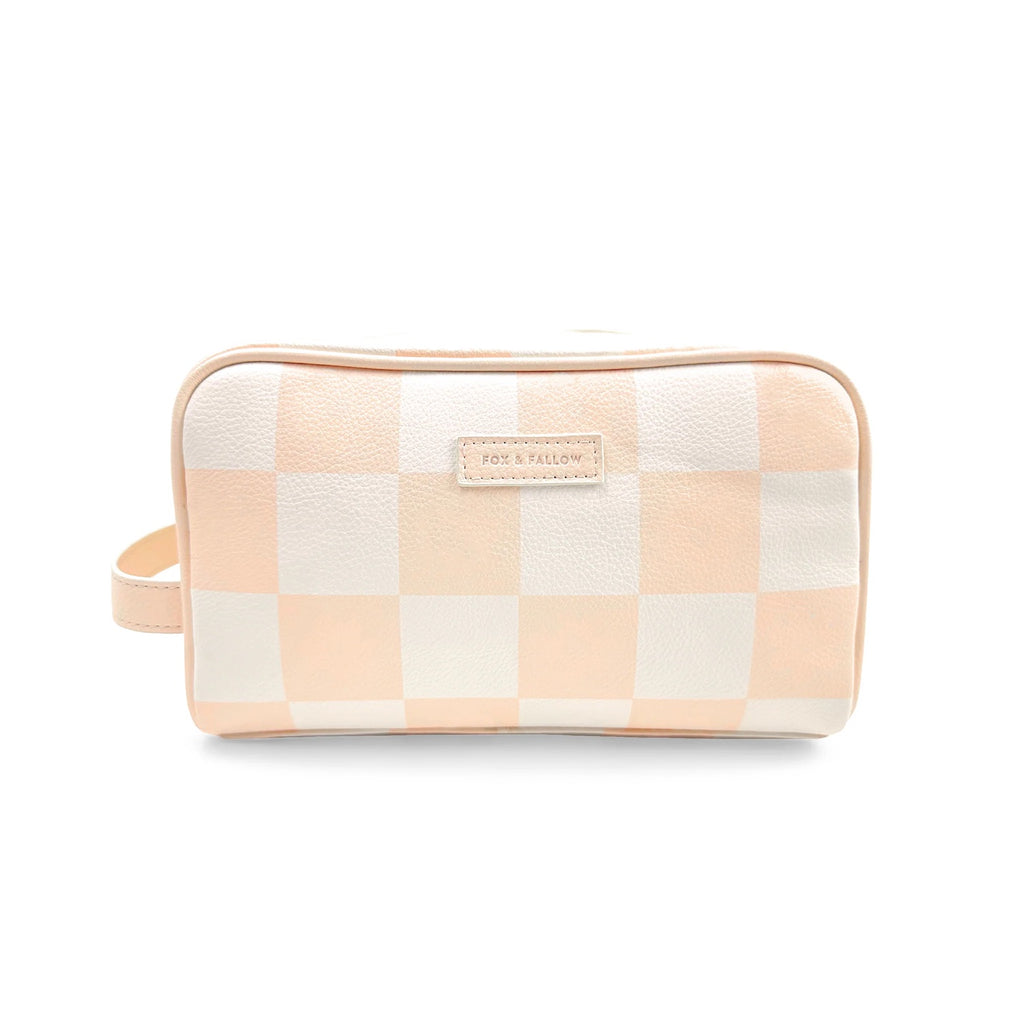 Wash Bag - Salmon Check