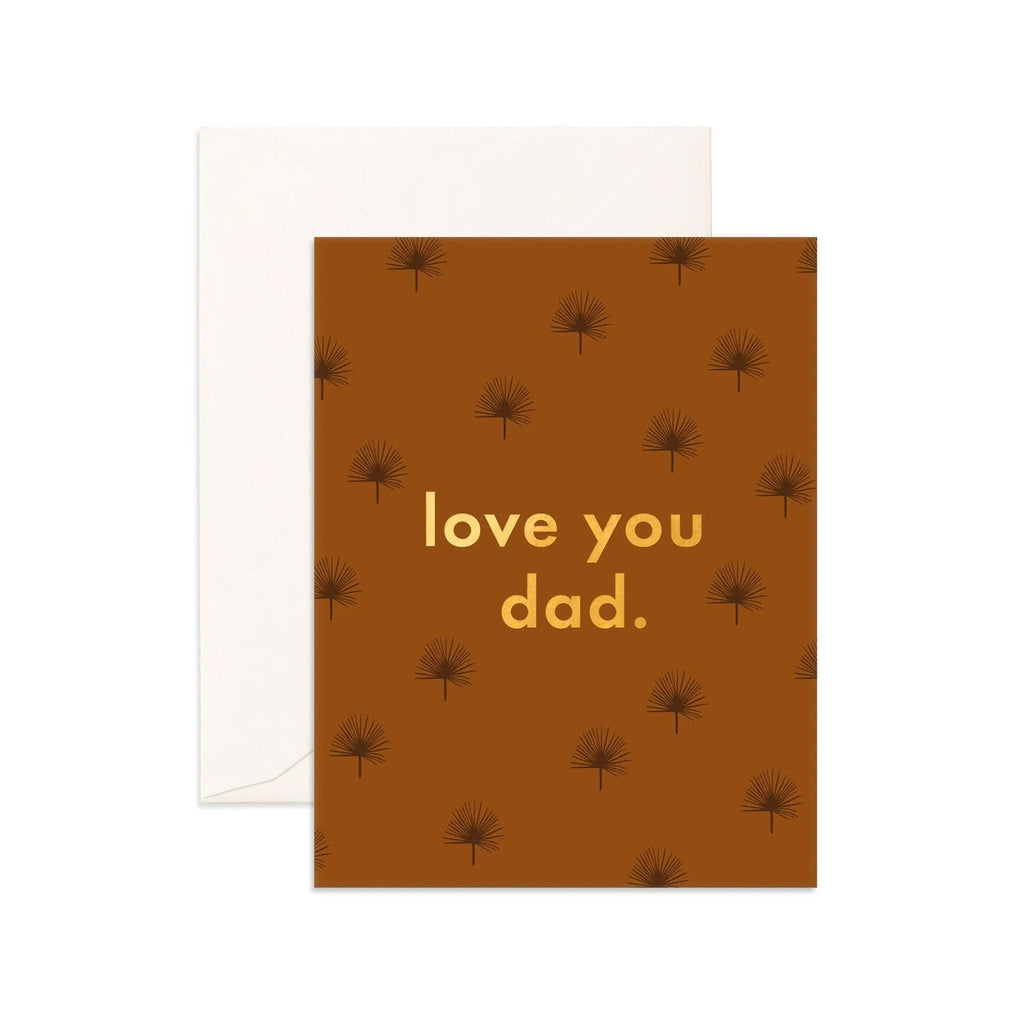 Card Love You Dad brown palm