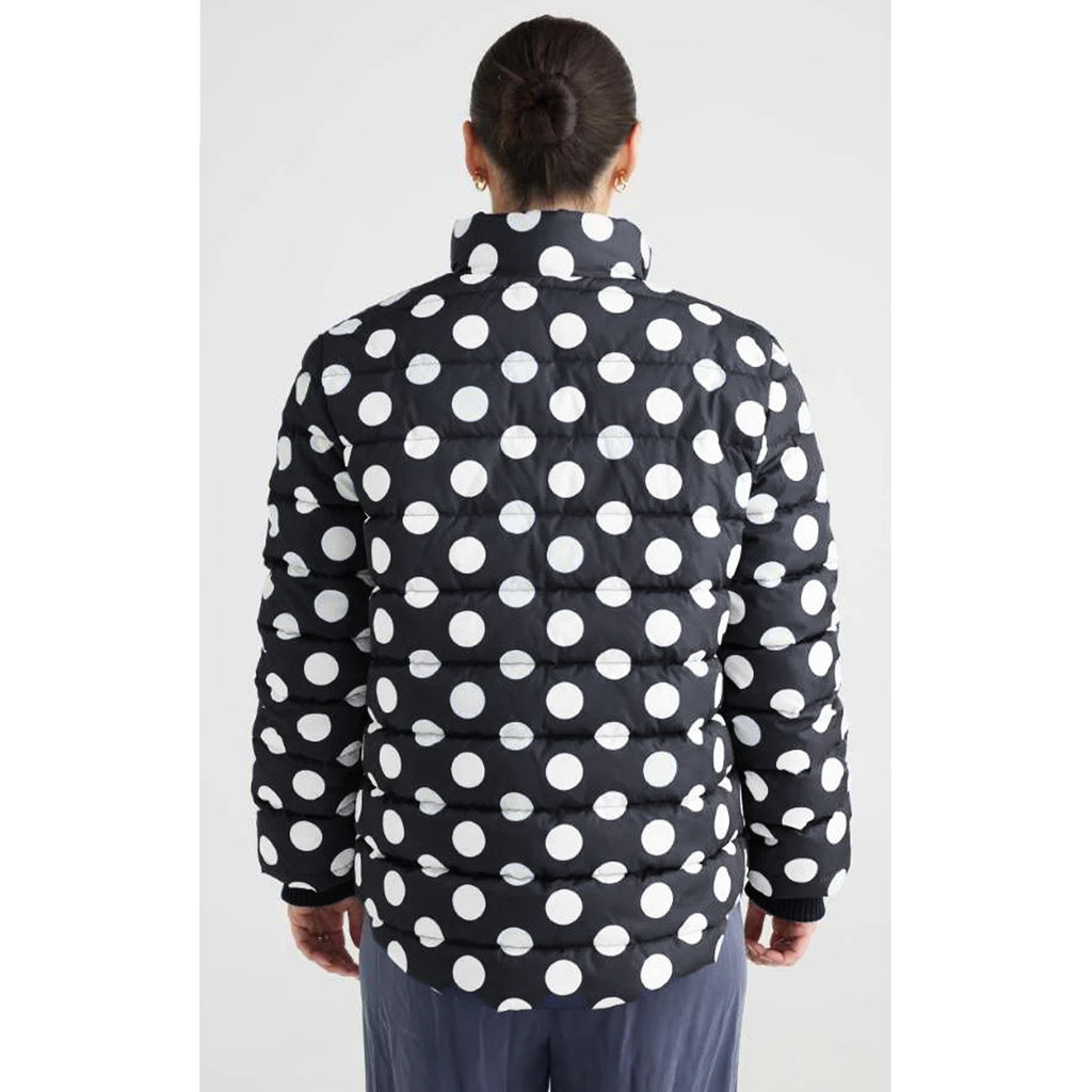 Jacket Sillian Puffer - Black & White Spot