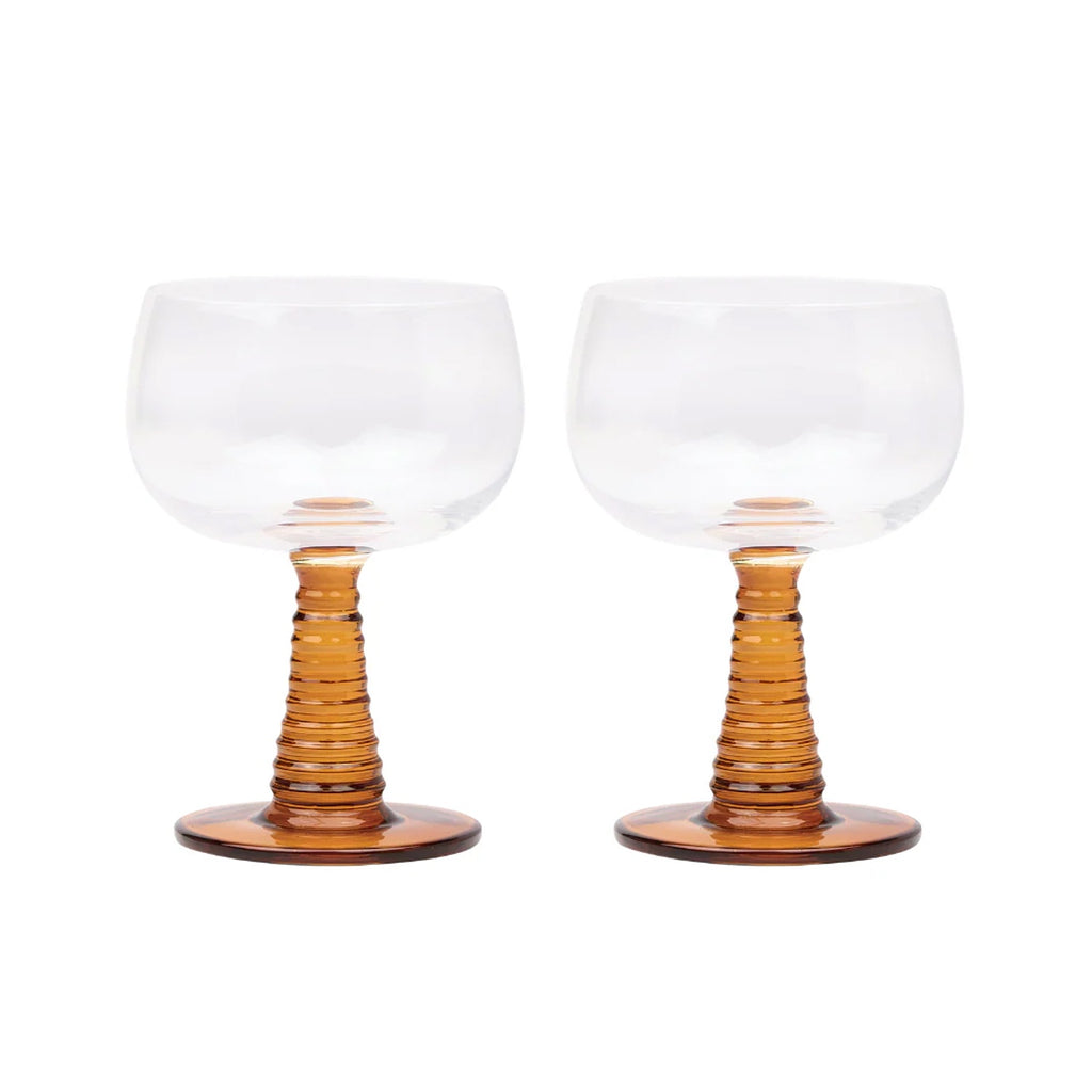 Wine Glasses Set 2 'The Romy' - Amber