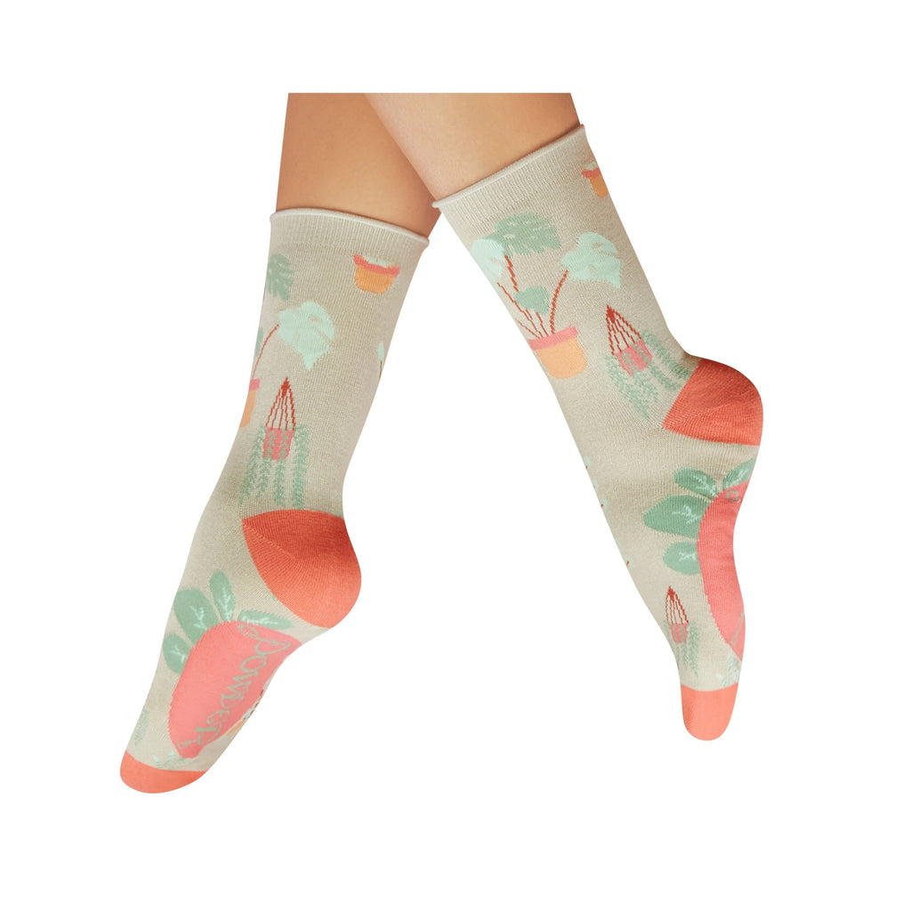 Socks Women's House Plants - Coconut
