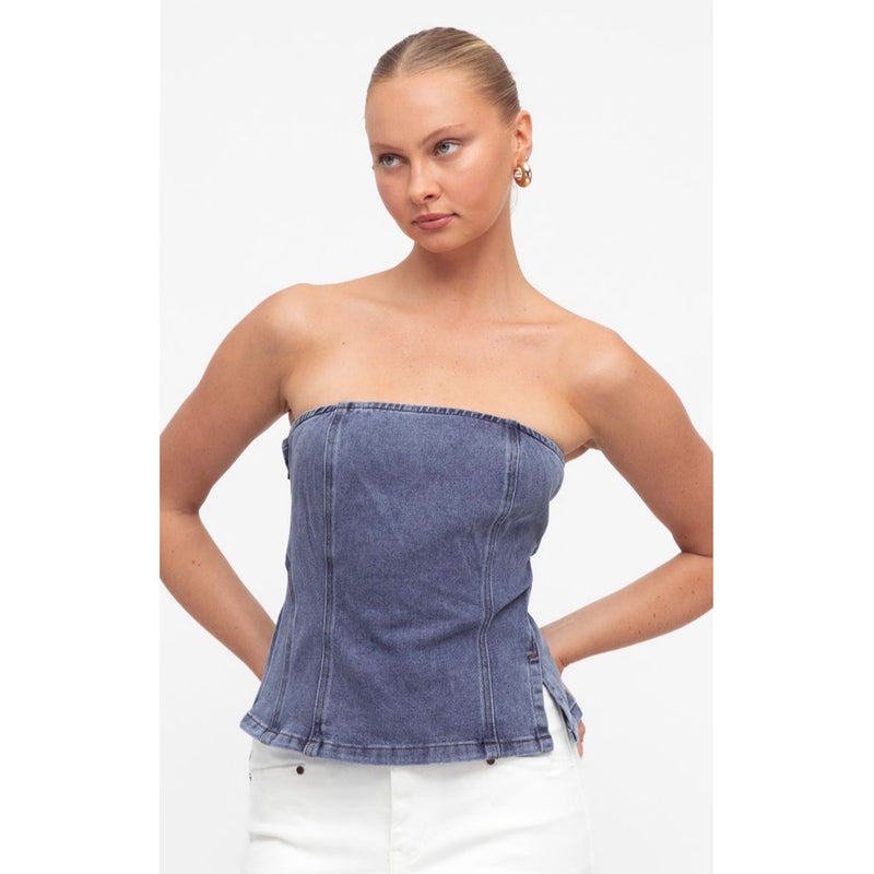 Top Basic Needs Denim Boobtube