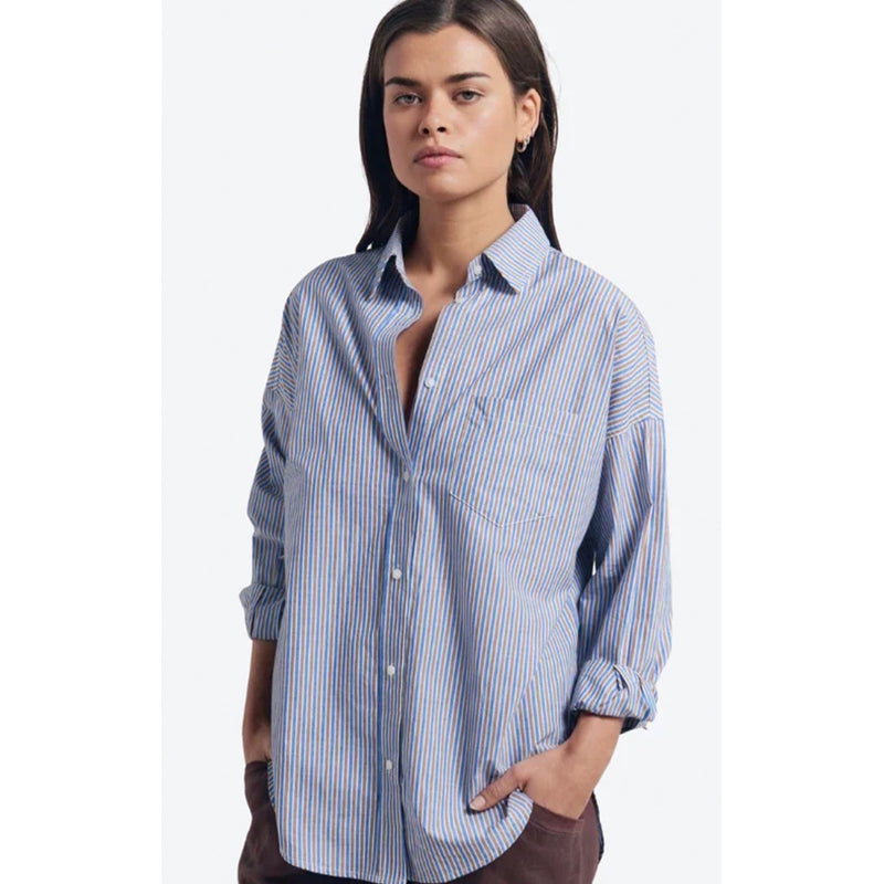 Top Betty Stripe Shirt - Blue & Brown
