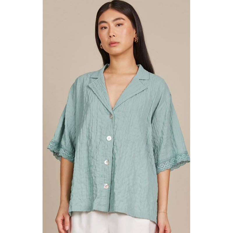 Top Fleur Shirt - Seafoam