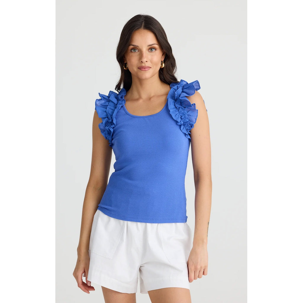 Top Frills Tank - Cobalt