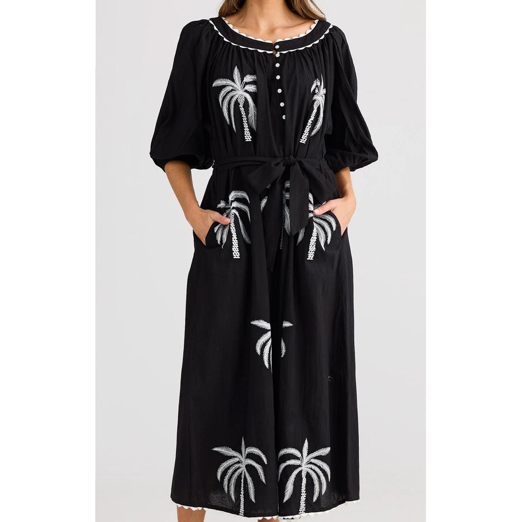 Top Jumeirah - Black & White Embroidery