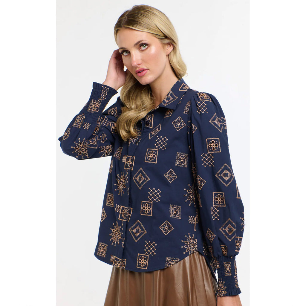 Top Mandala Shirt - Indigo