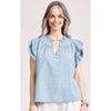 Top Melenia Denim Frill - Denim