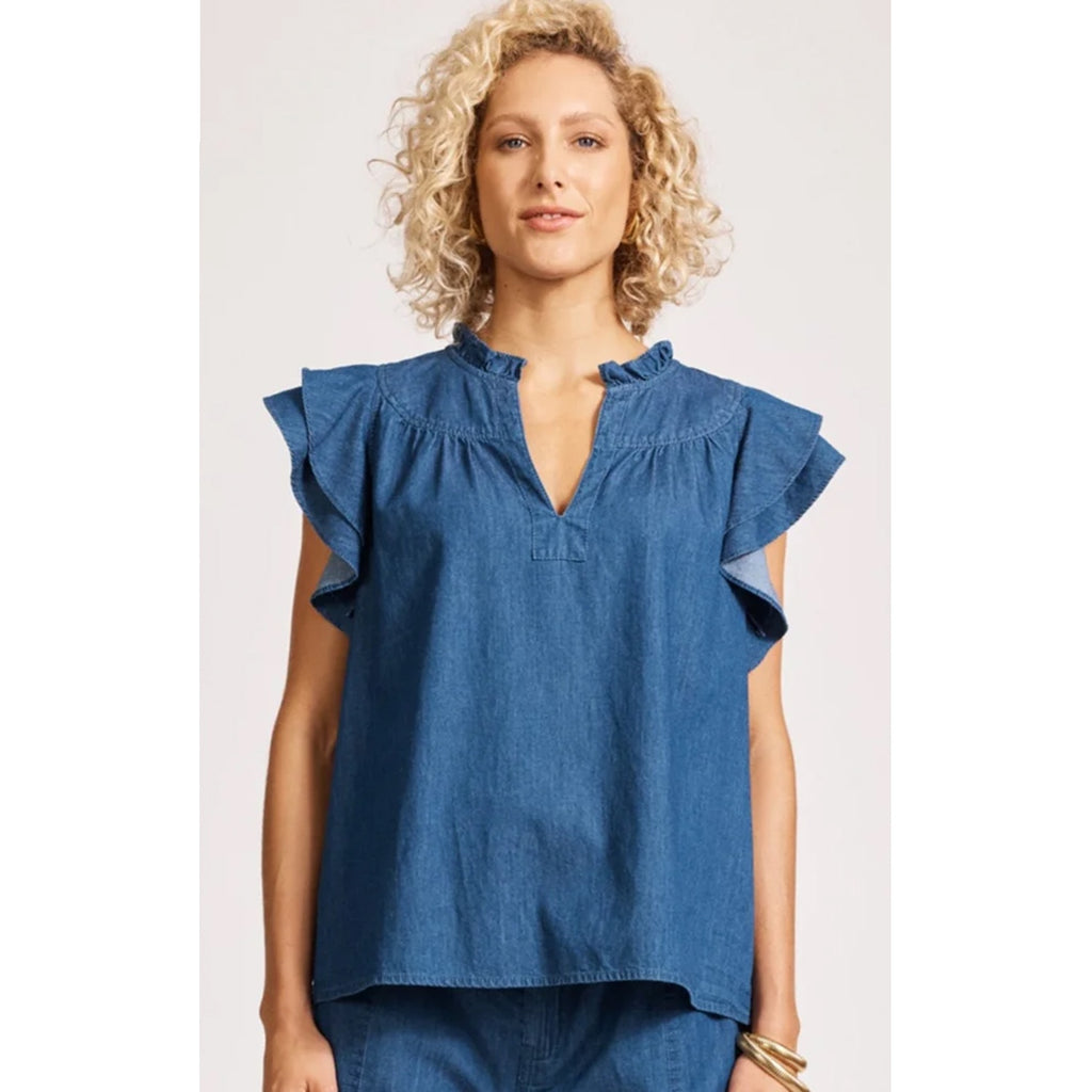 Top Melenia Denim Frill - Indigo