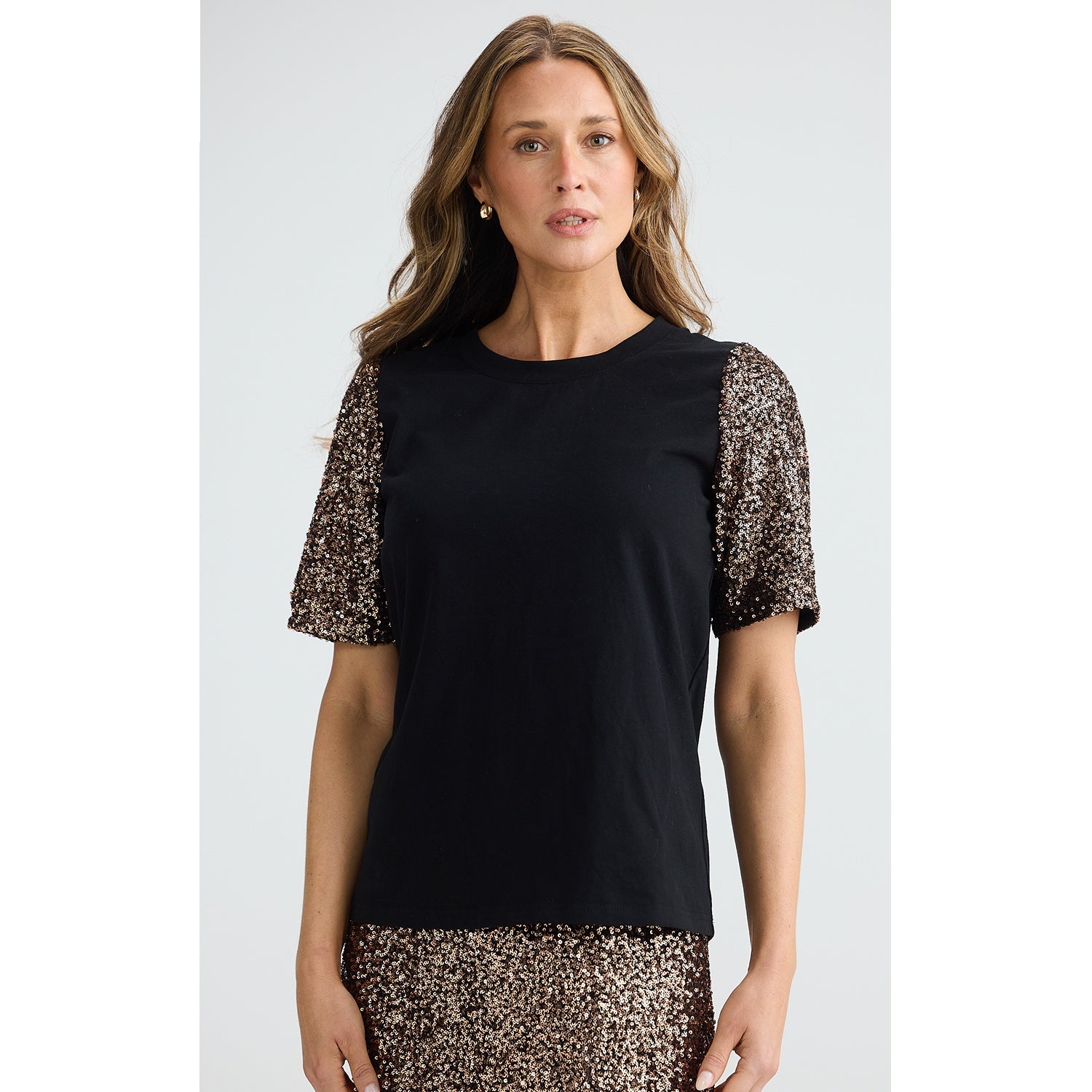 Top Ritz Tee - Bronze Sequin