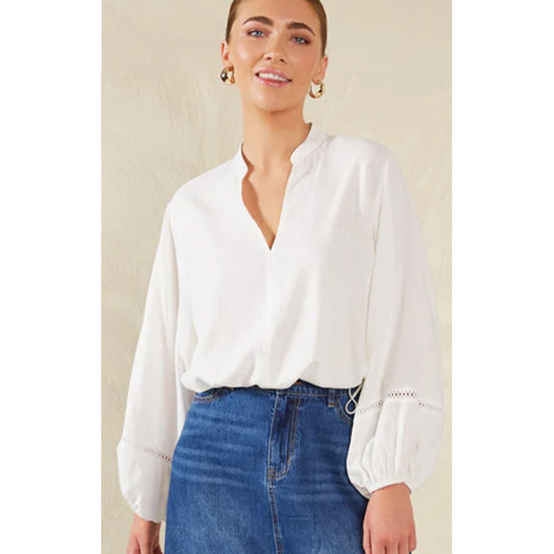 Top Sardinia Tie Blouse - Bianco