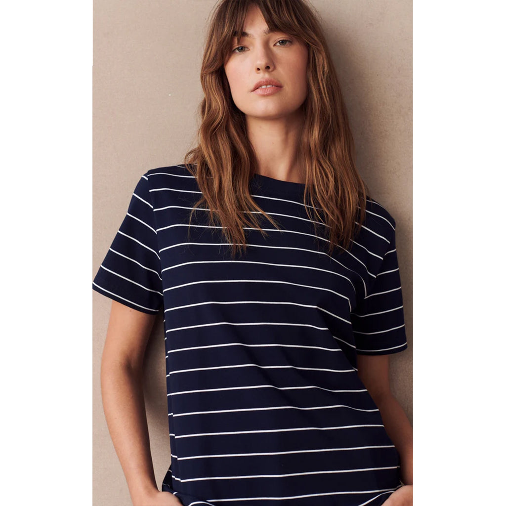 Top Stripe Rhodes Tee - Navy