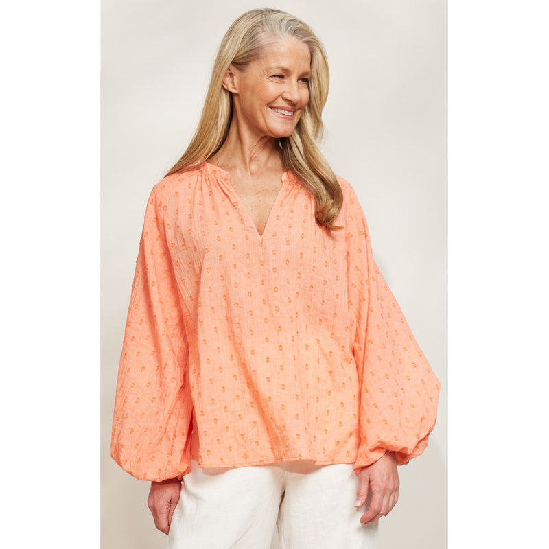 Top Zephyr Blouse - Papaya