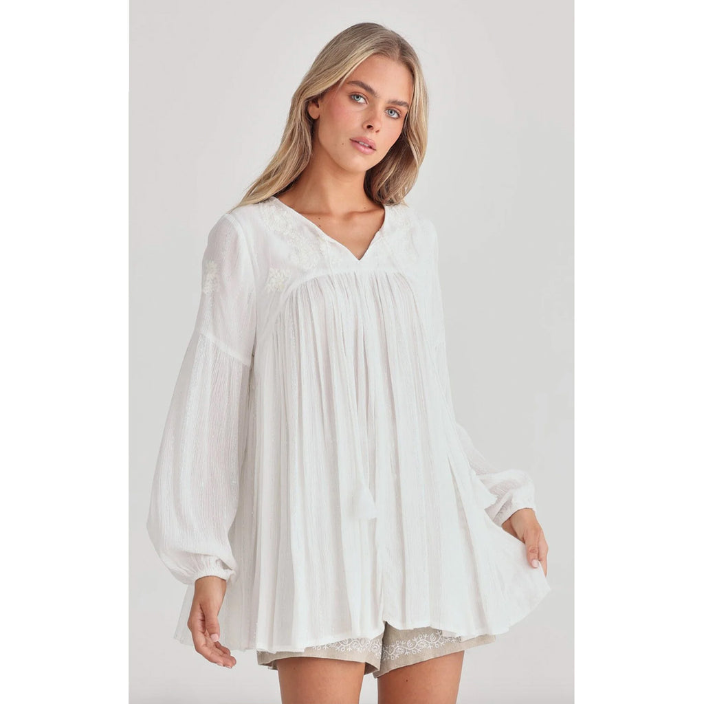 Top Angel Blouse - Off White Lurex