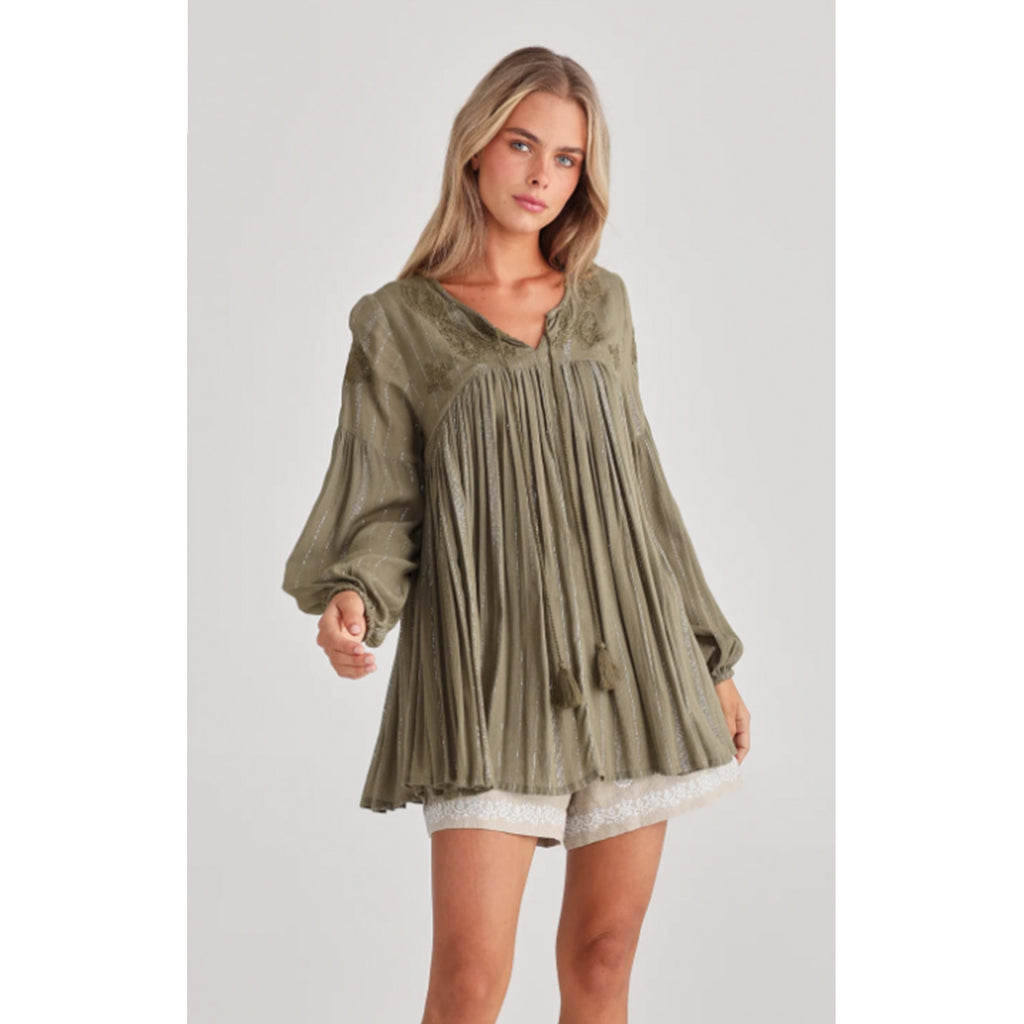 Top Angel Blouse - Olive Lurex