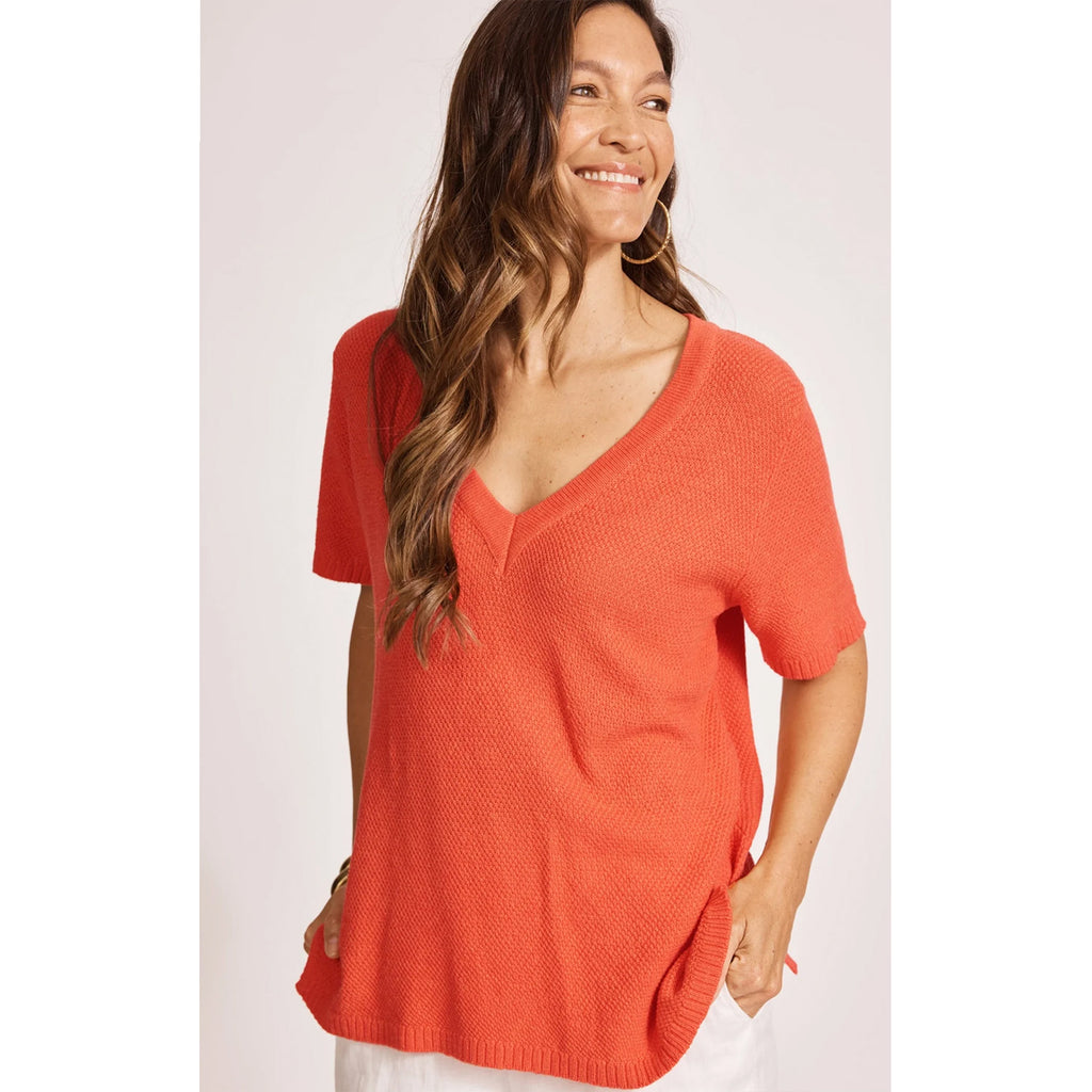 Top Artemis V Knit - Coral