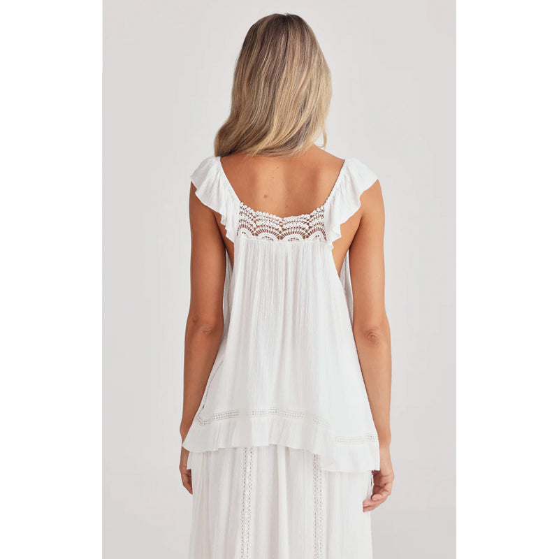 Top Exhale Cami - Off White Dobby