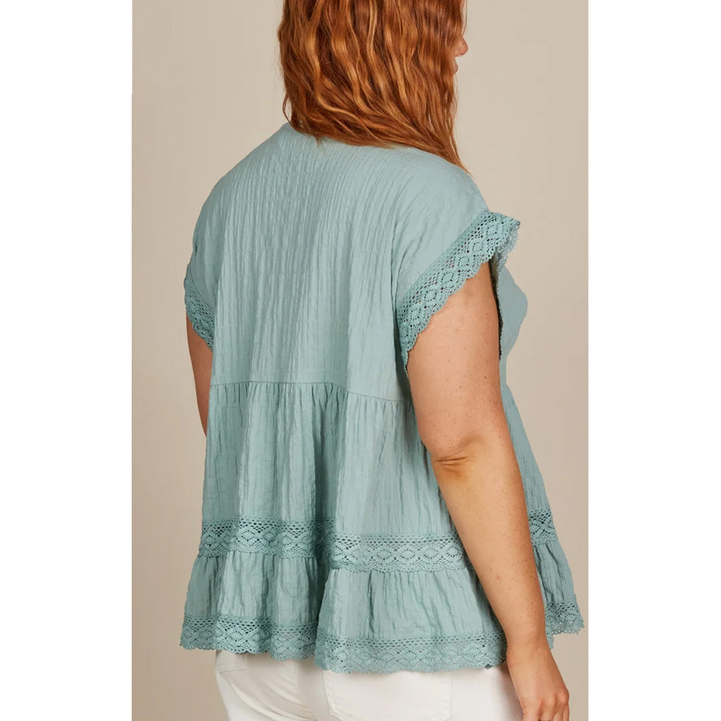 Top Fleur VNeck - Seafoam