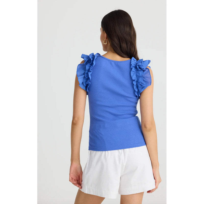 Top Frills Tank - Cobalt