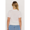 Top Lila Pointelle Knit Tee - White