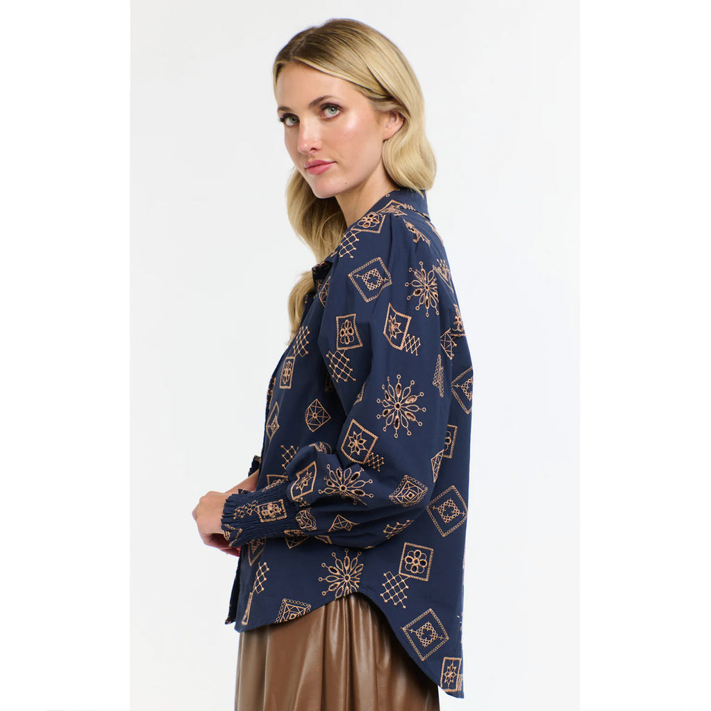 Top Mandala Shirt - Indigo