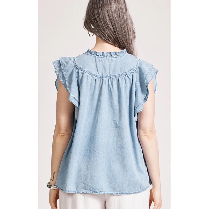 Top Melenia Denim Frill - Denim
