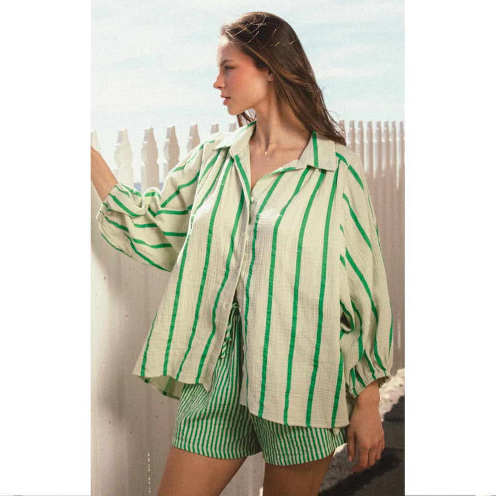 Top Monte Carlo Stripe Shirt - Green