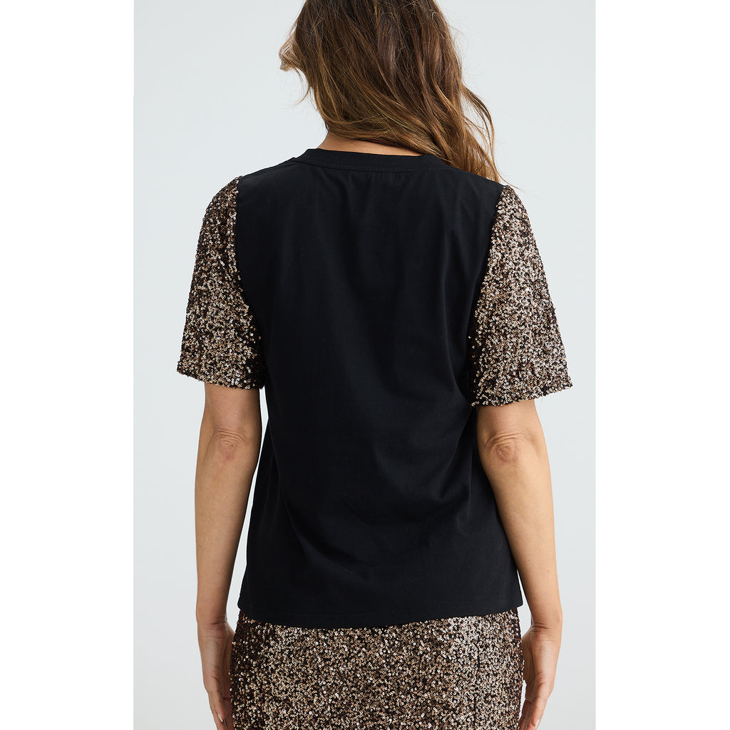 Top Ritz Tee - Bronze Sequin
