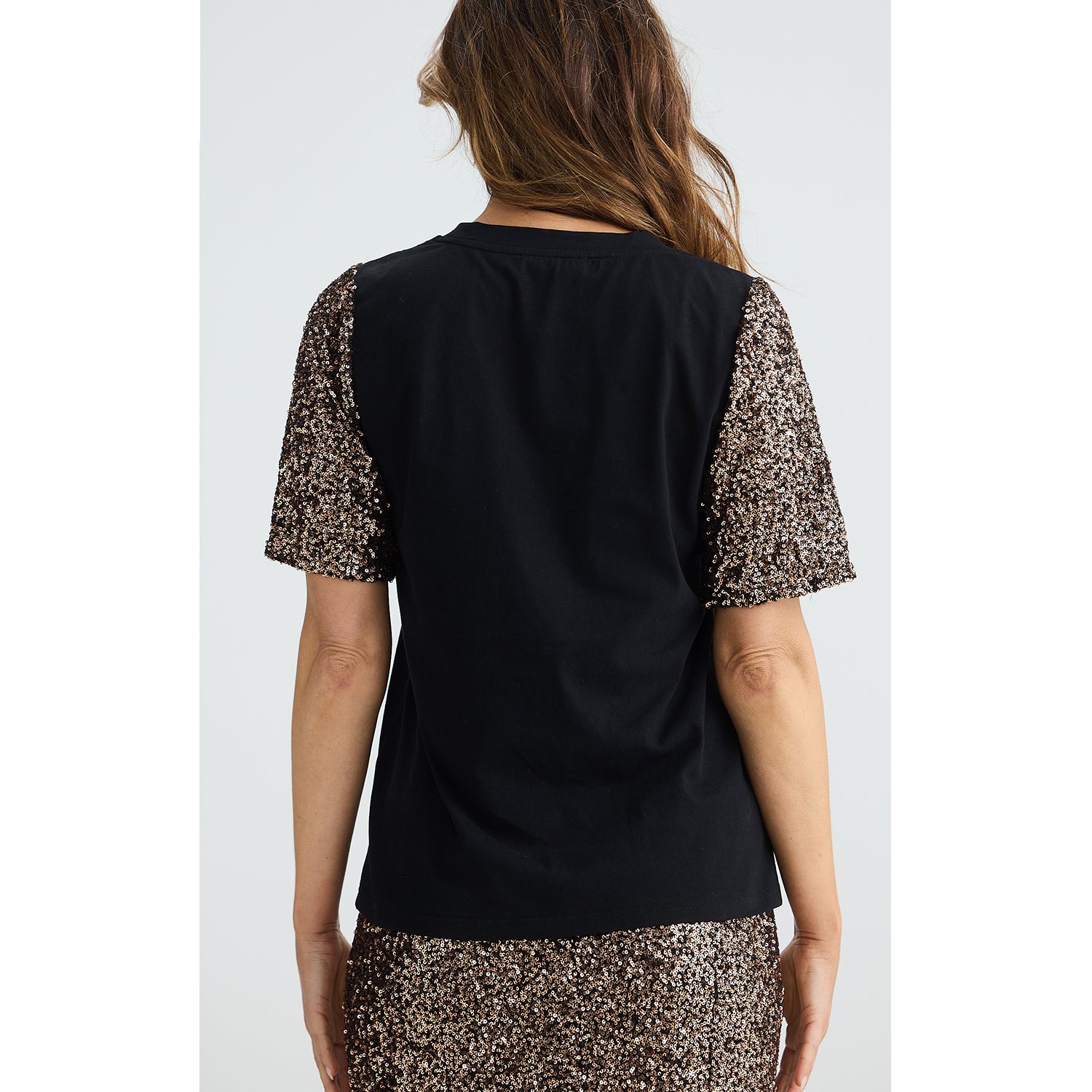 Top Ritz Tee - Bronze Sequin