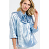 Top Summer Pussy Bow - Arctic Blue